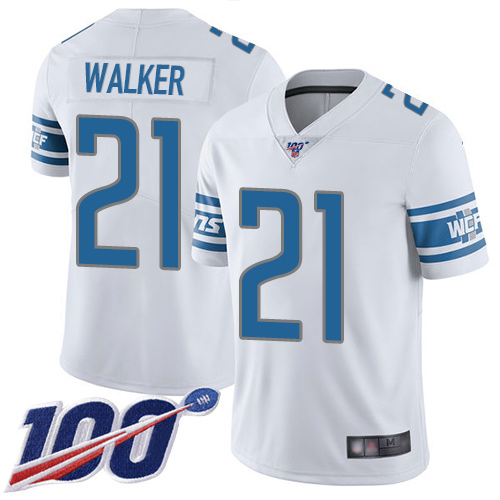 Detroit Lions Limited White Youth Tracy Walker Road Jersey NFL Football #21 100th Season Vapor Untouchable